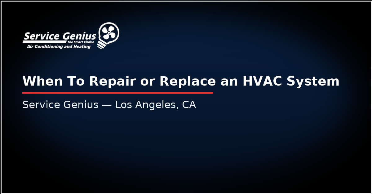 Replacing Services When To Repair or Replace an HVAC System | Service Genius | Los Angeles, CA