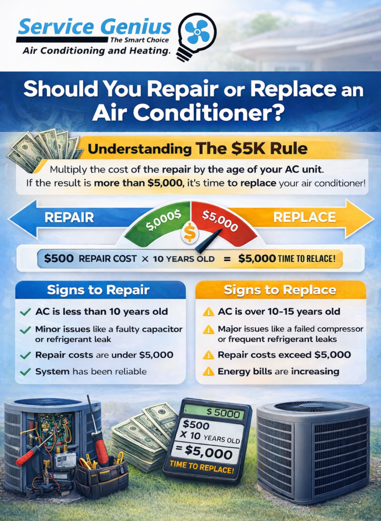 Should You Repair or Replace an Air Conditioner? The $5K Rule Explained