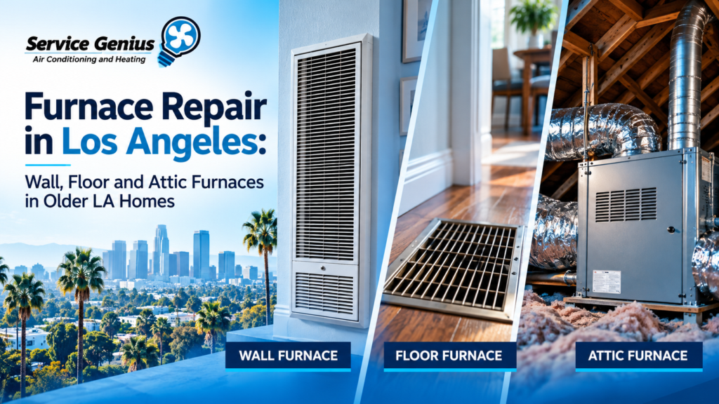 Furnace Repair in Los Angeles: Wall, Floor and Attic Furnaces in Older LA Homes