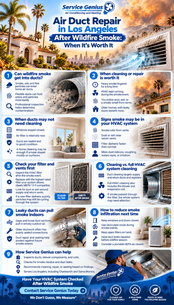 Air Duct Repair in Los Angeles After Wildfire Smoke: When It's Worth It